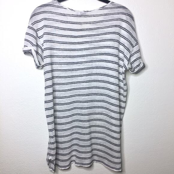 Vince Linen Striped Crewneck Tee Size Small - Picture 5 of 5